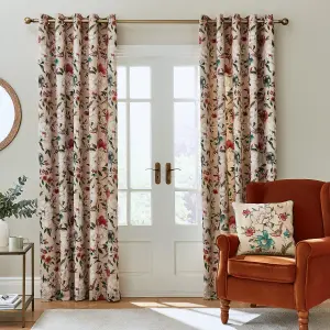 Catherine Lansfield Living Pippa 117x229cm Thermal Lined Eyelet Curtains Two Panels Natural