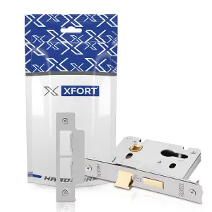 XFORT Polished Brass Euro Profile Sashlock 65mm