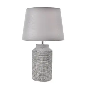 Hestia Textured White Table Lamp