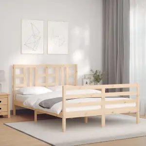 Berkfield Bed Frame with Headboard 160x200 cm Solid Wood