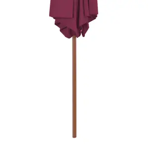 Berkfield Outdoor Parasol with Wooden Pole 270 cm Bordeaux Red