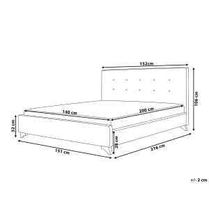 Fabric EU Double Size Bed Grey AMBASSADOR