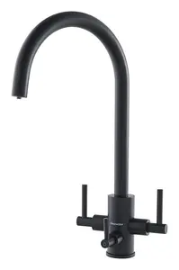 Clearwater Stella Tri Spa Kitchen Filter Tap Filtered Water & Cold & Hot Matt Black PVD - ST2MB