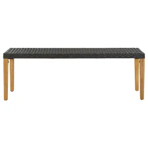 Berkfield Garden Bench 80 cm Poly Rattan Black