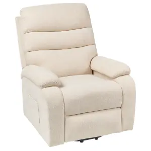 Electric Recliner Chair RISE Fabric Light Beige