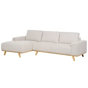 Corner Sofa NORA Beige Fabric Right Hand