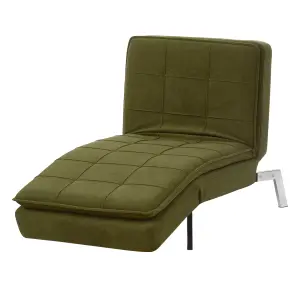 Fabric Chaise Lounge Green LOIRET