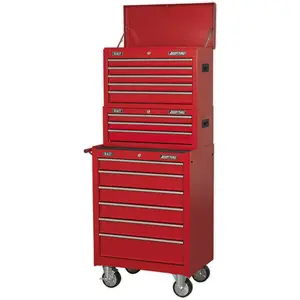 14 Drawer Tool Chest with Mobile Storage - Red - 680 x 460 x 1635mm