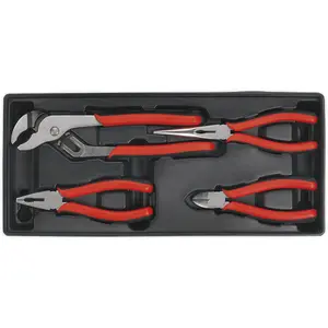 Premium 4 Piece Pliers Set with Modular Tool Tray for Efficient Tool Storage