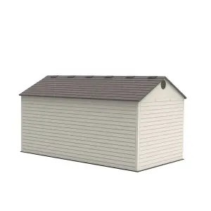 15 x 8 Life Plus Single Entrance Plastic Apex Shed With Plastic Floor + 2 Windows (15ft x 8ft / 15' x 8' / 4.57m X 2.43m)