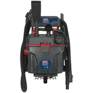 1500W Wall Mounted Garage Vacuum with Remote Control - 18L Drum - Wet & Dry