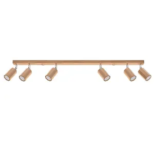 Zake Wood Bronze 6 Light Classic Ceiling Light