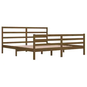 Berkfield Bed Frame Honey Brown Solid Wood Pine 200x200 cm