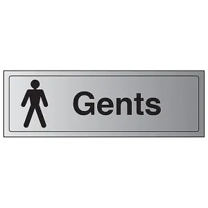 Gents Toilet - General Door Sign - Adhesive Vinyl - 300x100mm (x3)