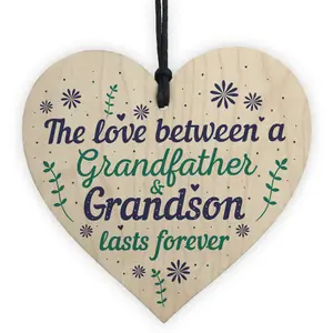 Red Ocean Grandfather Gift Ideas Wooden Heart Grandpa Grandad Birthday Christmas Gifts From Grandson Grandparent Plaque