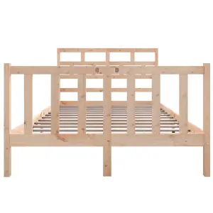 Berkfield Bed Frame Solid Wood Pine 120x190 cm 4FT Small Double