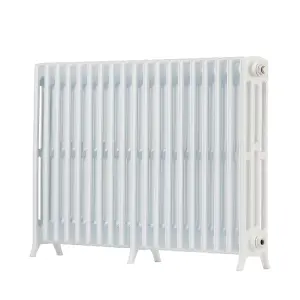 Arroll Edwardian Cast aluminium White 19 Column Radiator, (W)1142mm x (H)750mm