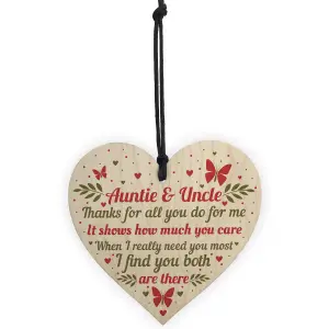 Red Ocean Handmade Gift For Auntie and Uncle Joint Gifts Hanging Wooden Heart Birthday Christmas Gift