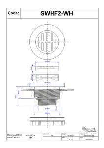 McAlpine SWHF2-WH High Flow Shower Waste 113mm White Plastic Flange x 56mm Tail