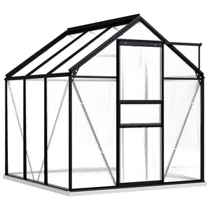 vidaXL Greenhouse with Base Frame Anthracite Aluminium 3.61 m²