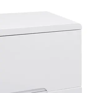 Manhattan Tall High Gloss Chest Of 5 Drawers In White