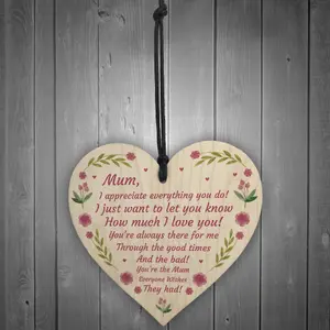 Mothers Day Gift Lockdown Gift for Mum Wooden Heart Thank You Gift For Her