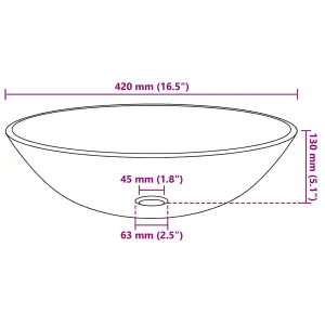 Bathroom Sink with Tap and Push Drain Clear Tempered Glass