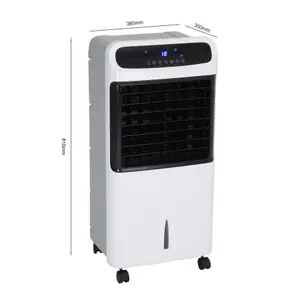 2 in 1 Portable Freestanding  Electric Fan Heater White Fan Air Cooler and Fan Heater,Upper Half Air Heater Outlet