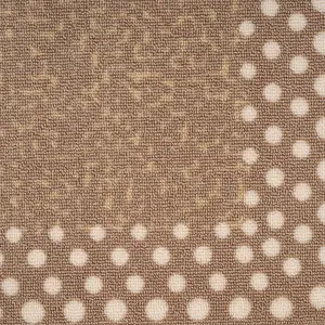 Beige Polka Dot Bordered Non Slip Washable Kitchen Utility Mat 66x200cm