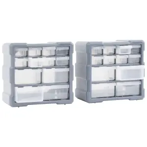 Berkfield Multi-drawer Organisers with 12 Drawers 2 pcs 26.5x16x26 cm