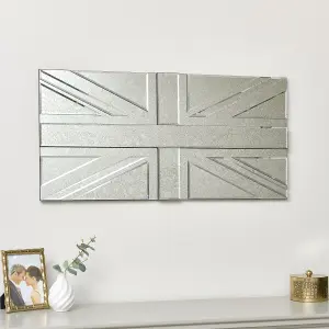 Melody Maison Union Flag Glass Wall Mirror - 90cm x 45cm