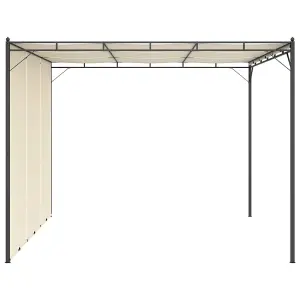 Berkfield Garden Gazebo with Side Curtain 3x3x2.25m Cream