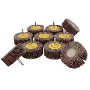 80 Grit 80mm Flap Wheel Disc Abrasive Sanding Pads For Drills 6mm Shank 10pc