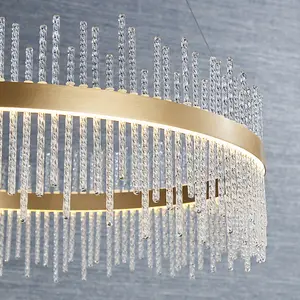 Luminosa Trapani Pendant Ceiling Light Brushed Gold Plated Finish & Clear Glass