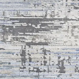 Blue Grey Modern Abstract Easy To Clean Living Room Bedroom & Dining Room Rug-160cm X 229cm