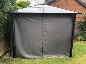 Peninsula Gazebo - Polycarbonate - L260 x W360 x H260 cm - Grey