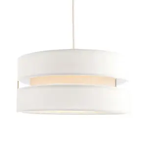 Contemporary Quality White Linen Fabric Triple Tier Ceiling Pendant Light Shade