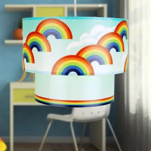 First Choice Lighting Set of 2 Rainbow Design Ceiling Light Shades