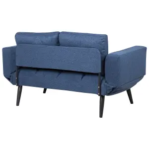 Beliani Glam Sofa Bed BREKKE Navy Blue