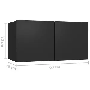 Berkfield Hanging TV Cabinets 3 pcs Black 60x30x30 cm