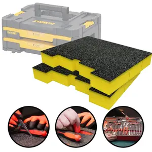 Shadow Foam Inserts for DeWalt TSTAK Drawers (Yellow 50mm)