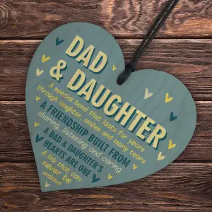 Red Ocean Dad And Daughter Gifts Wood Heart Sign Fathers Day Gift Birthday Gift For Dad From Daughter Keepsake