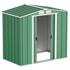 6 x 4 Apex Metal Garden Shed - Green (6ft x 4ft / 6' x 4' / 2m x 1.2m)