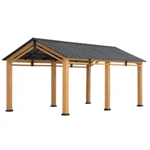 Sunjoy FSC Cedar Wood Gazebo Diran - 603cm x 336cm, Anthracite