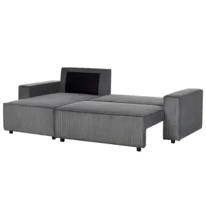 Sofa Bed ABACKA Graphite Grey Corduroy Right Hand