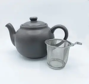 1.5L Teapot - Stoneware/Stainless Steel - L26 x W14.5 x H14.5 cm - Black