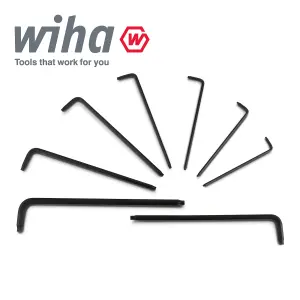 Wiha Torx L-key Allen 8pcs Set T9 To T40 With Holder Black oxidised 34736