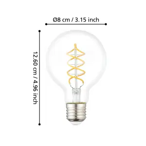 Eglo LED E27 G80 Clear Lightbulb 2700K - Pack of 4