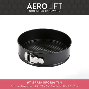 Prestige Aerolift Black Round Steel Easy Clean Non-Stick Springform Bakeware Cake Tin 9"