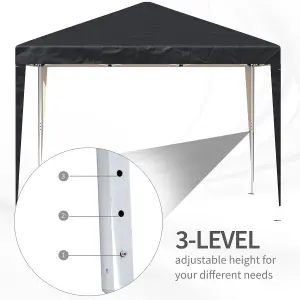 Outsunny 3 x 3m Garden Pop Up Gazebo Marquee Party Tent Wedding Canopy Black